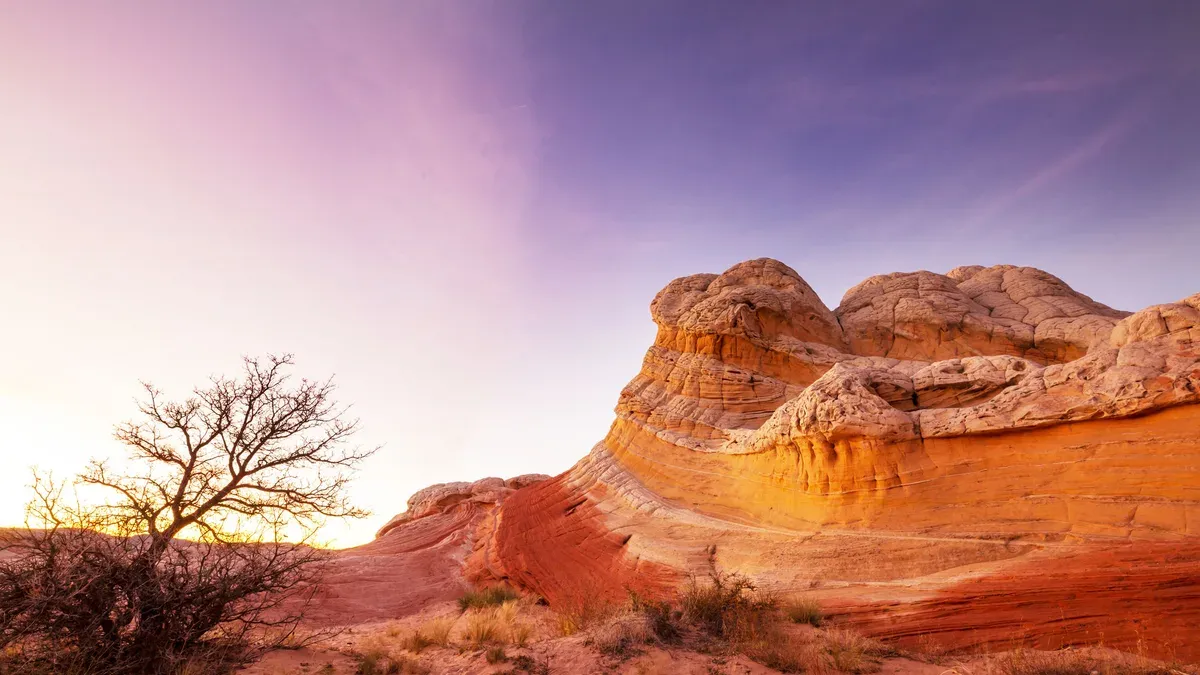 White Pocket sandstone formations at sunset, Vermilion Cliffs